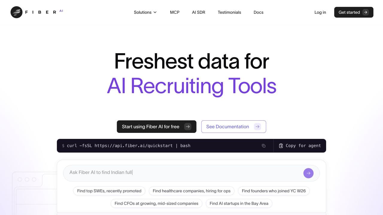 Fiber AI public website, captured 2026-10-27